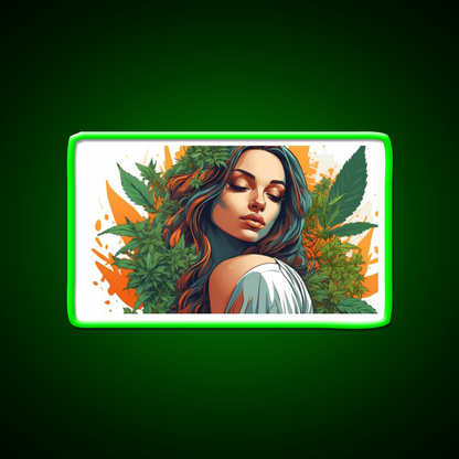 Canna Latina Hemp Inspired Green Leaf Led Neon Sign Rgb Color - LED neon sign view 8