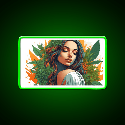 Canna Latina Hemp Inspired Green Leaf Led Neon Sign Rgb Color - Shineneon
