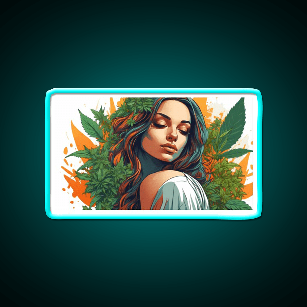 Canna Latina Hemp Inspired Green Leaf Led Neon Sign Rgb Color - Shineneon
