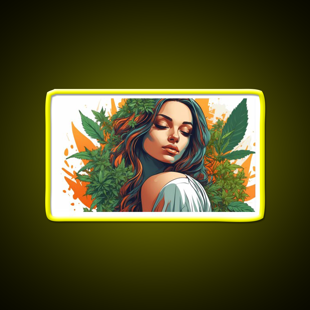 Canna Latina Hemp Inspired Green Leaf Led Neon Sign Rgb Color - LED neon sign view 7