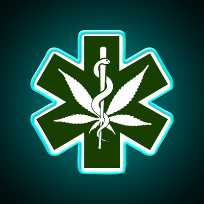 Canna Meds Hemp Inspired Green Leaf Led Neon Sign Rgb Color - Size and dimension reference