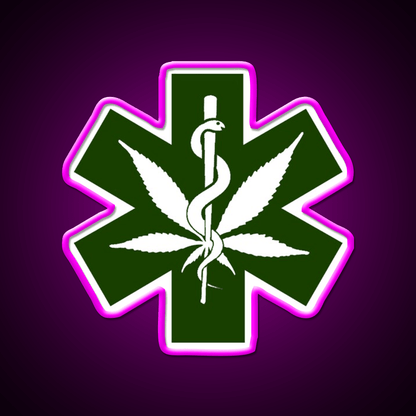 Canna Meds Hemp Inspired Green Leaf Led Neon Sign Rgb Color - Shineneon