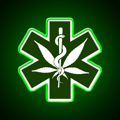 Canna Meds Hemp Inspired Green Leaf Led Neon Sign Rgb Color - Shineneon