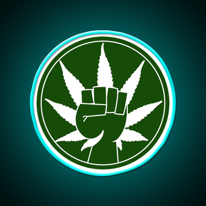 Canna Power Hemp Inspired Green Leaf Led Neon Sign Rgb Color - Size and dimension reference