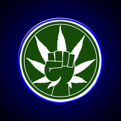 Canna Power Hemp Inspired Green Leaf Led Neon Sign Rgb Color - LED neon sign view 5