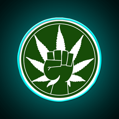 Canna Power Hemp Inspired Green Leaf Led Neon Sign Rgb Color - Shineneon