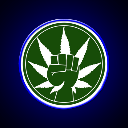 Canna Power Hemp Inspired Green Leaf Led Neon Sign Rgb Color - Shineneon