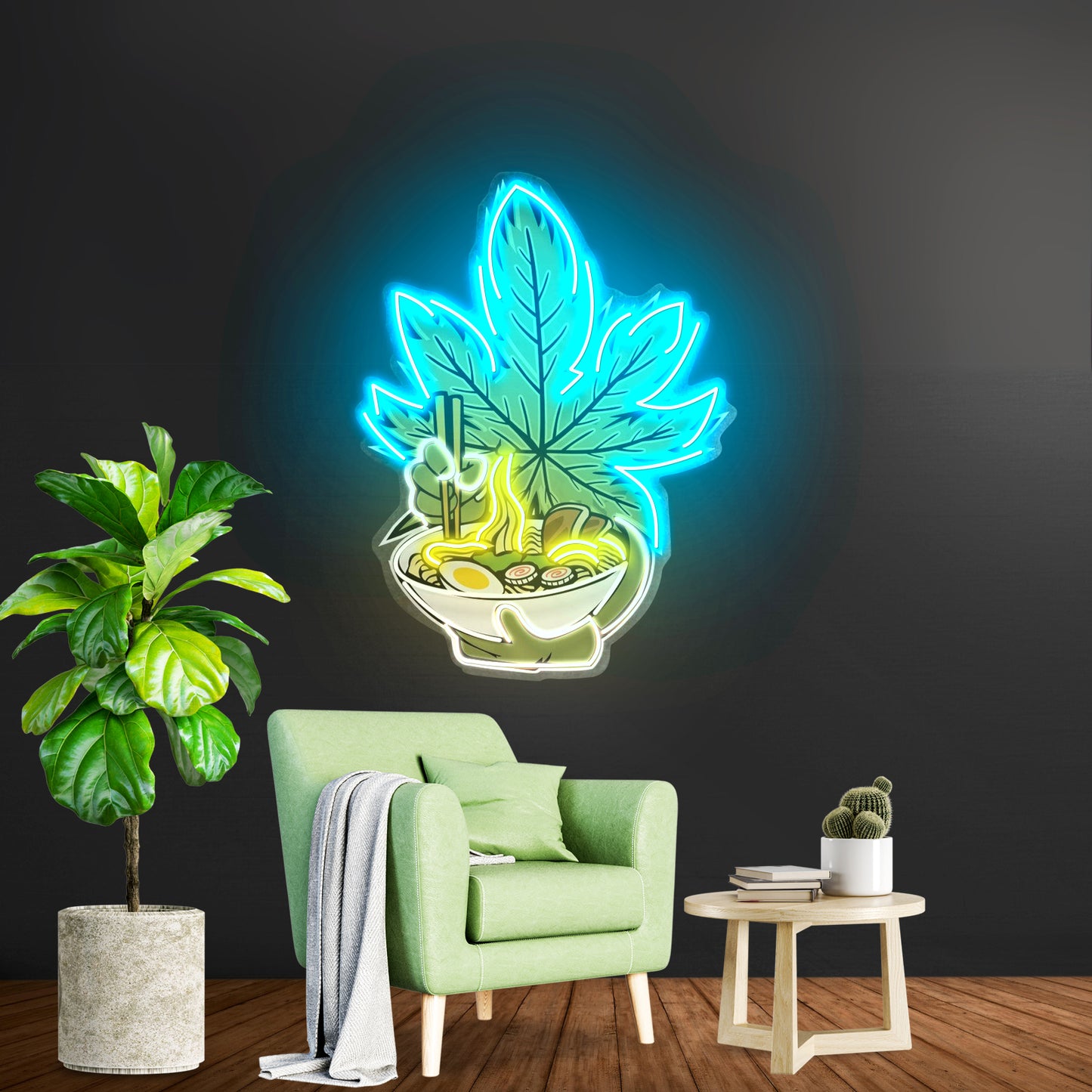 Cannabis Eat Ramen Custom Led Signs Artwork For Sale