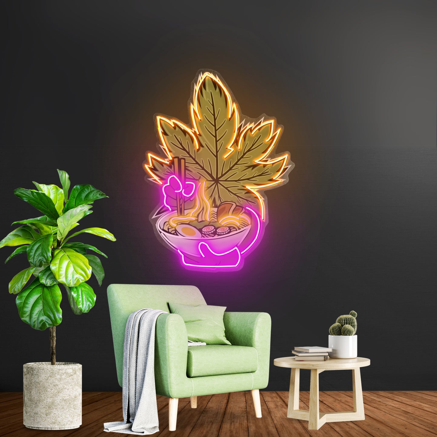 Cannabis Eat Ramen Custom Led Signs Artwork For Sale