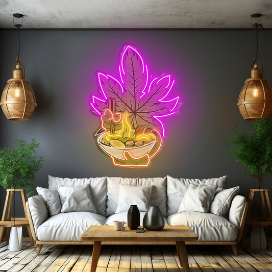 Cannabis Eat Ramen Custom Led Signs Artwork For Sale