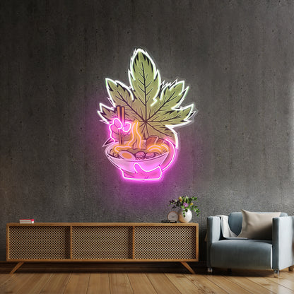 Cannabis Eat Ramen Custom Led Signs Artwork For Sale