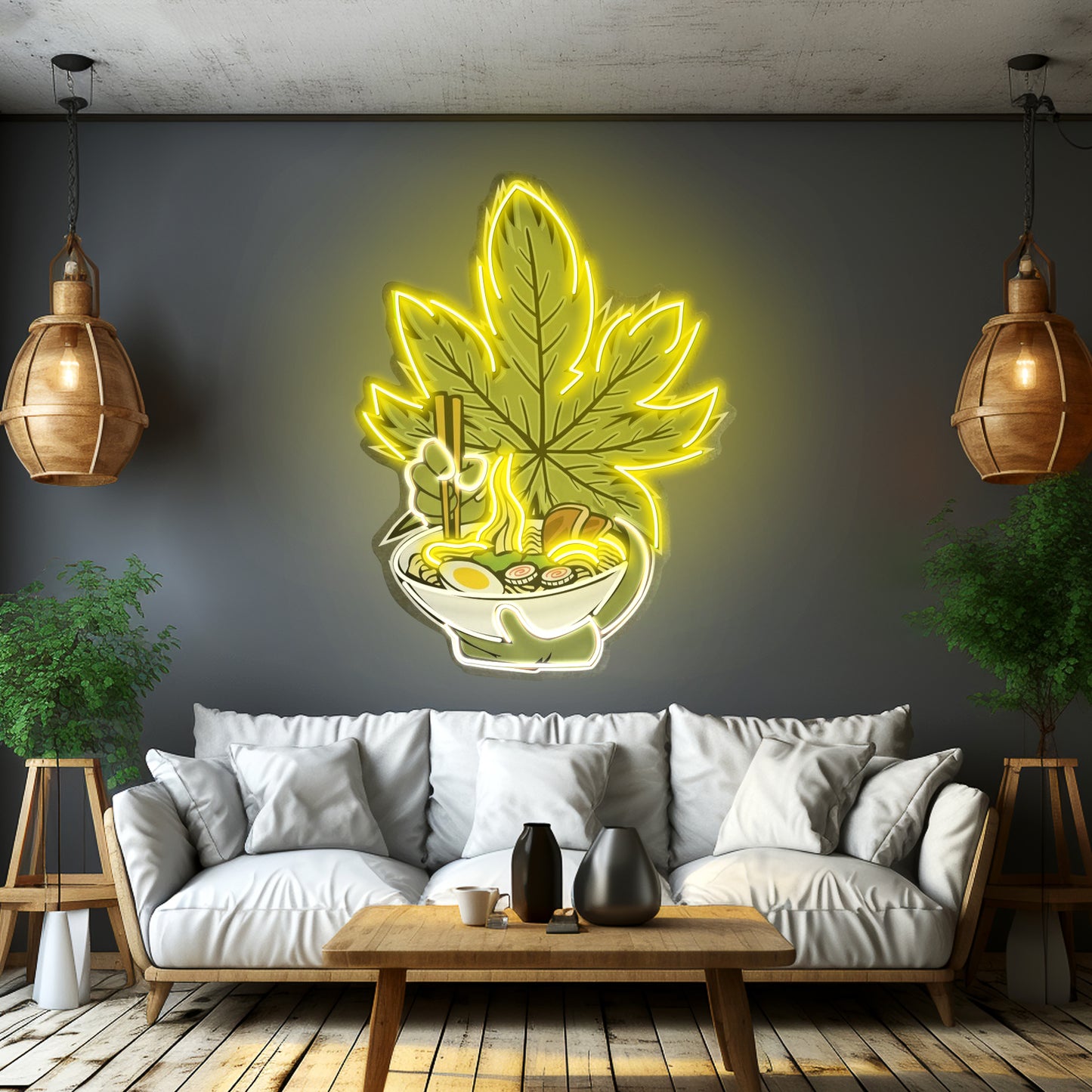 Cannabis Eat Ramen Custom Led Signs Artwork For Sale