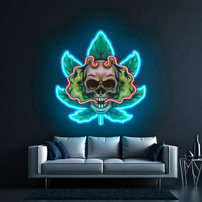 Cannabis Skull Led Neon Sign Light Custom Led Signs