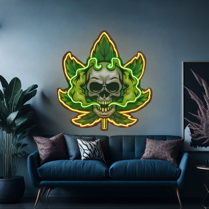 Cannabis Skull Led Neon Sign Light Custom Led Signs