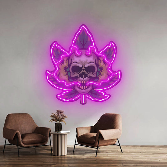 Cannabis Skull Led Neon Sign Light Custom Led Signs