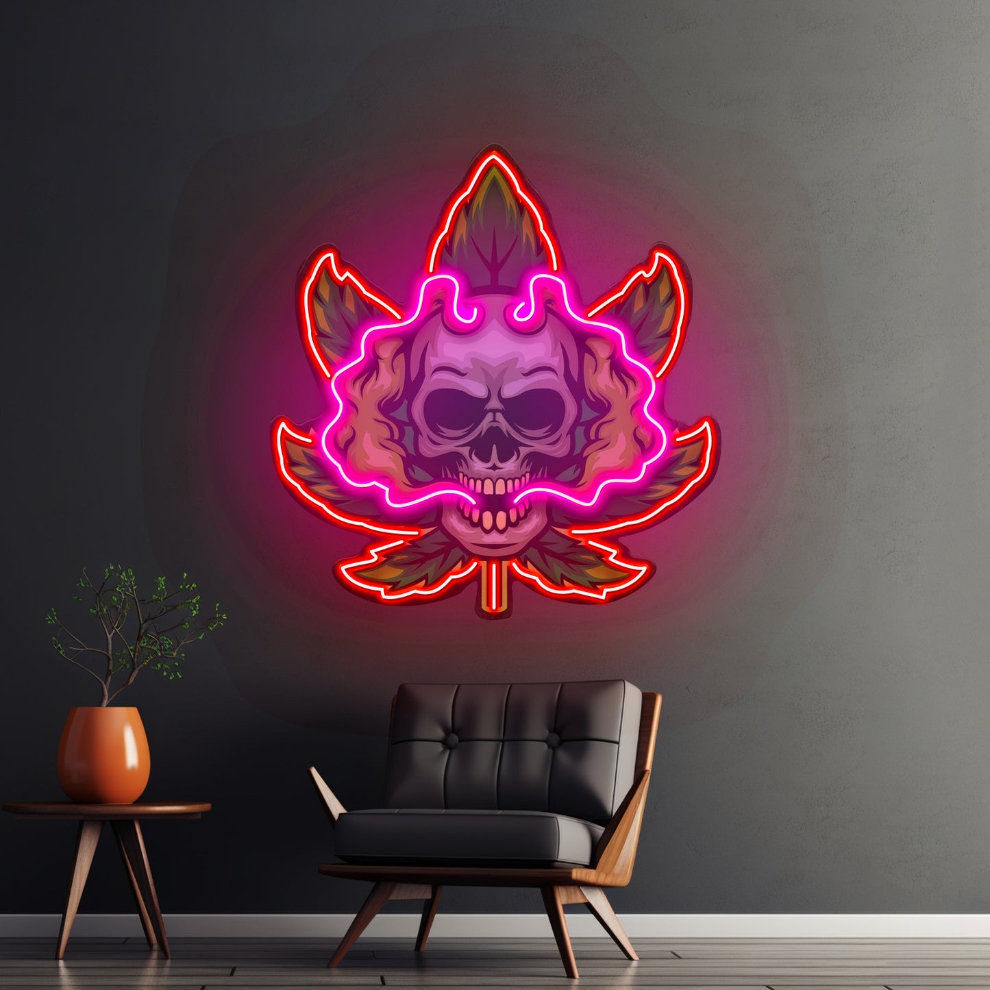 Cannabis Skull Led Neon Sign Light Custom Led Signs