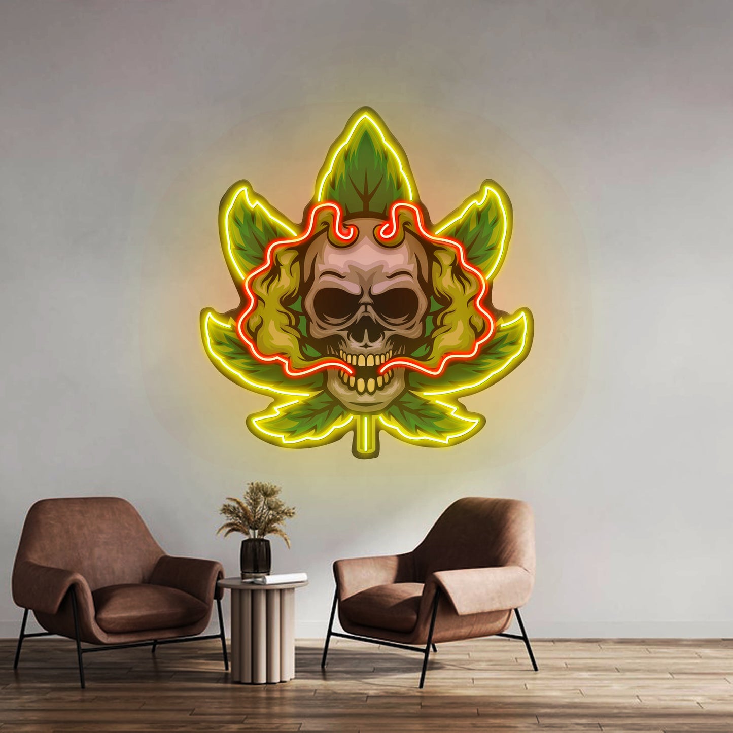 Cannabis Skull Led Neon Sign Light Custom Led Signs