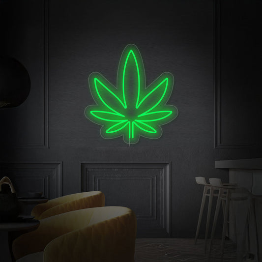 Cannabis Weed Hemp Leaf Neon Sign