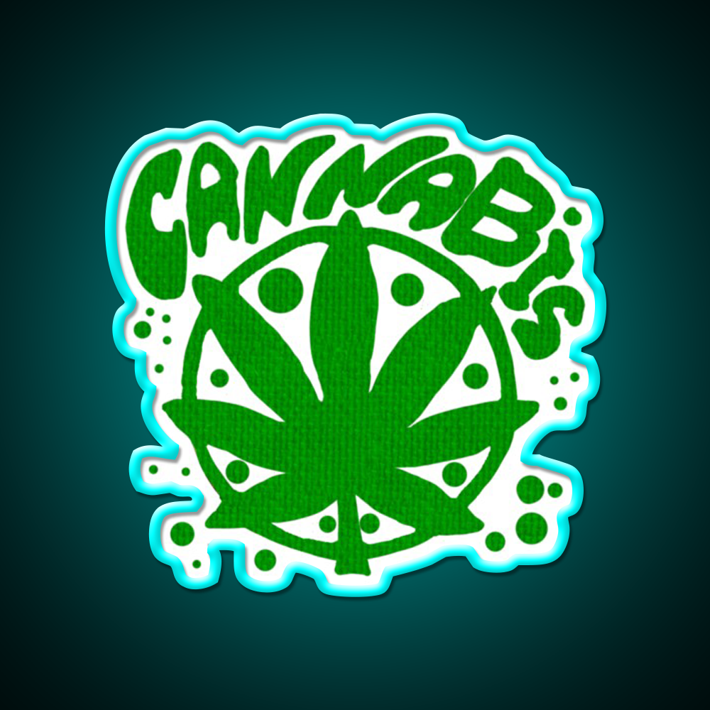 Cannabisskull Skull Hemp Inspired Green Leaf Led Neon Sign 420 Neon Decor Rgb Color - Size and dimension reference