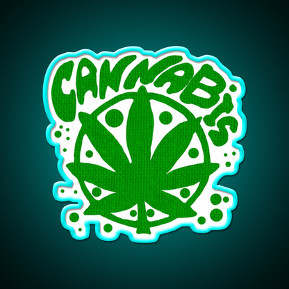 Cannabisskull Skull Hemp Inspired Green Leaf Led Neon Sign 420 Neon Decor Rgb Color - Size and dimension reference