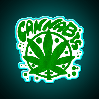 Cannabisskull Skull Hemp Inspired Green Leaf Led Neon Sign 420 Neon Decor Rgb Color - Shineneon