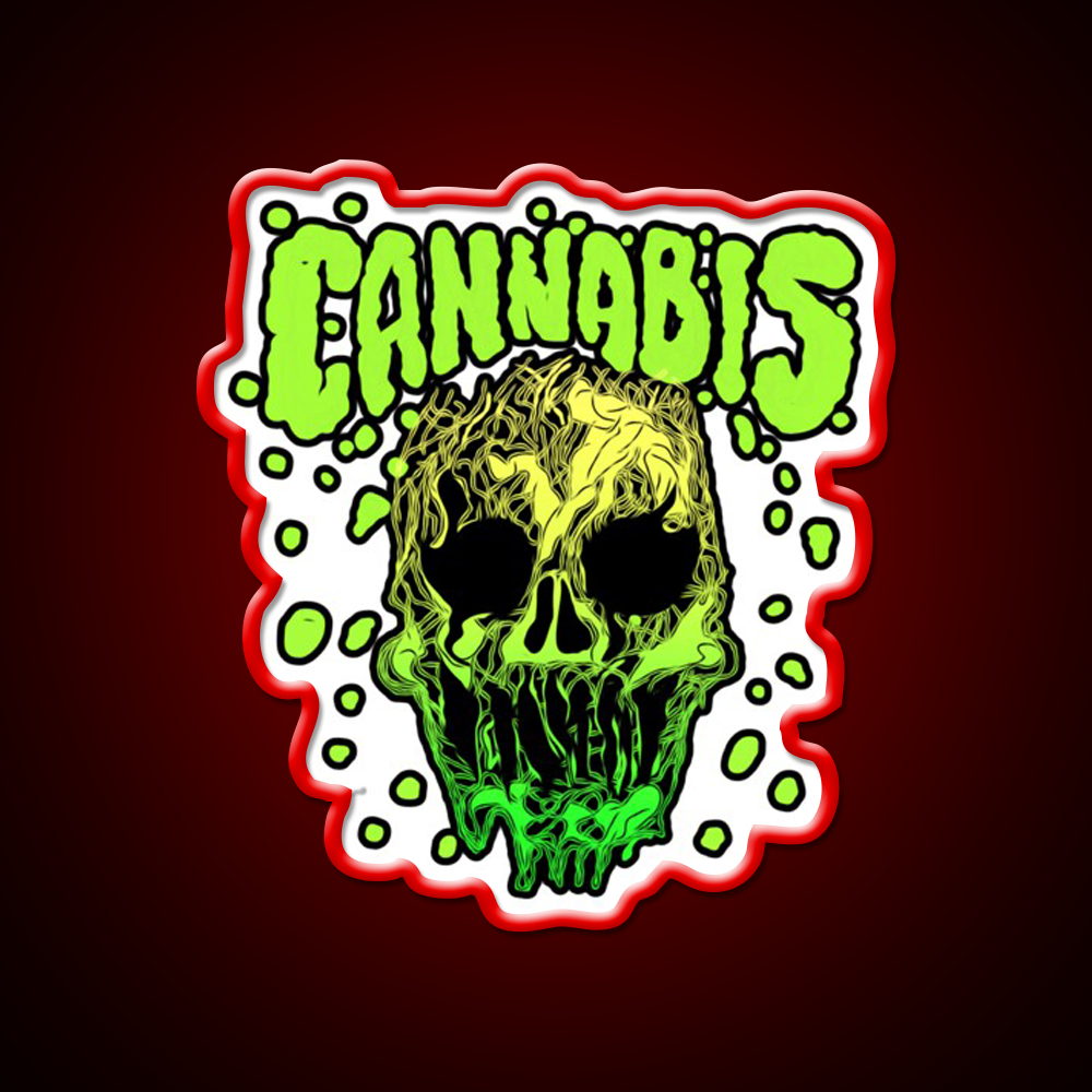 Cannabisskull Skull Hemp Inspired Green Leaf Led Neon Sign Rgb Color - LED neon sign view 10