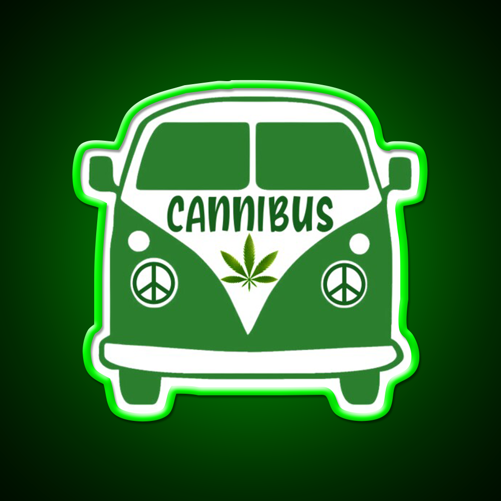 Cannibus Hemp Inspired Green Leaf Led Neon Sign Rgb Color - LED neon sign view 8