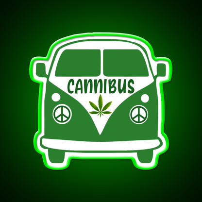 Cannibus Hemp Inspired Green Leaf Led Neon Sign Rgb Color - LED neon sign view 8