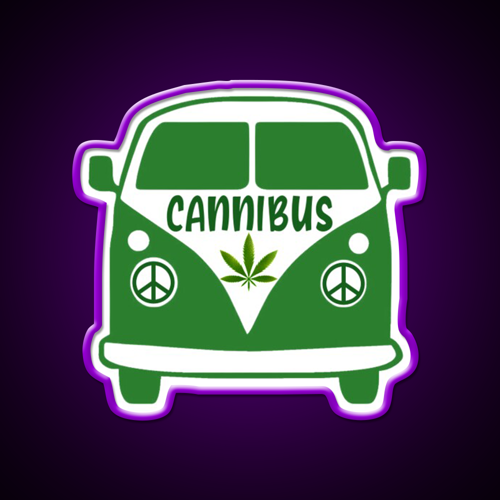 Cannibus Hemp Inspired Green Leaf Led Neon Sign Rgb Color - LED neon sign view 9