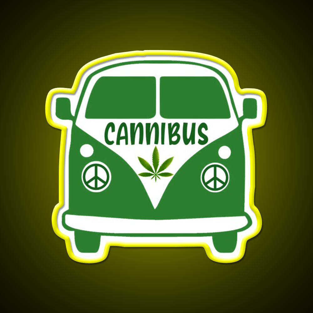 Cannibus Hemp Inspired Green Leaf Led Neon Sign Rgb Color - LED neon sign view 7