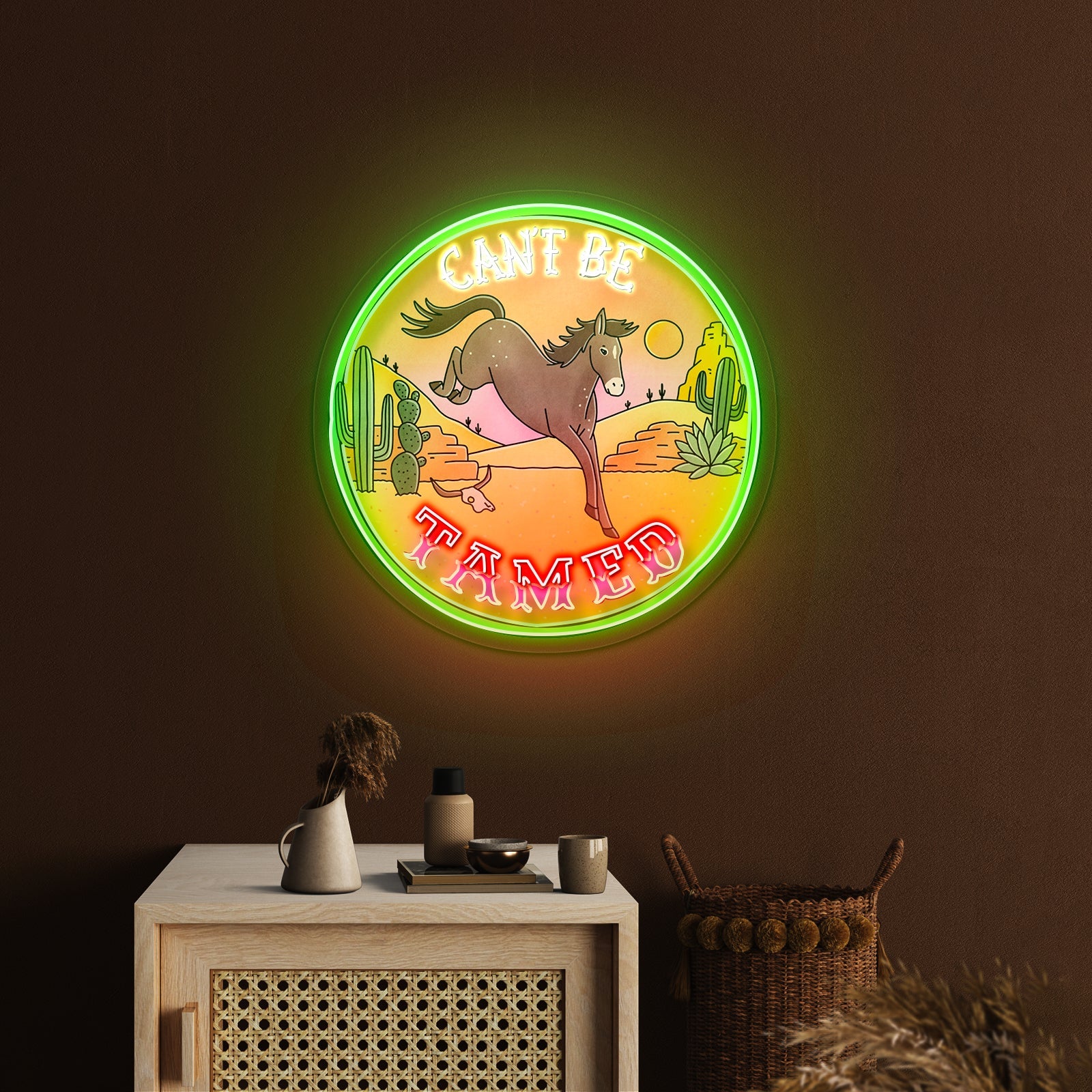 Cant Be Tamed Horse Desser Neon Signs - Shineneon