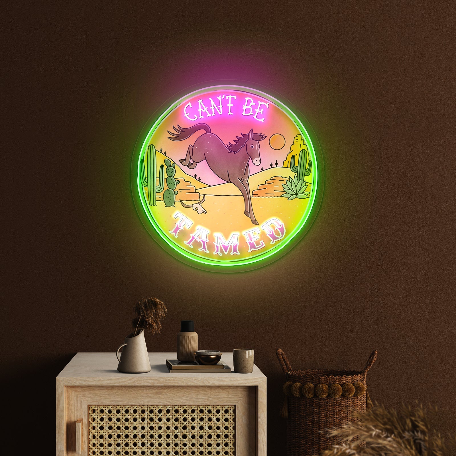 Cant Be Tamed Horse Desser Neon Signs - Shineneon