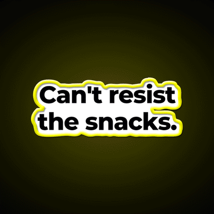 Cant Resist The Snacks Snack Food Led Neon Sign Rgb Color - Custom LED neon sign front view