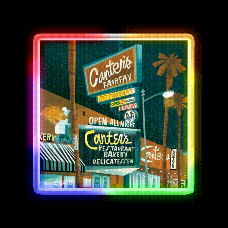 Canters Fairfax Cocktail Bar Decor Led Neon Sign Rgb Color - LED neon sign close-up detail