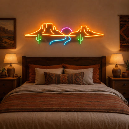 Canyon Cactus Sunset LED Neon Sign real lifestyle scene