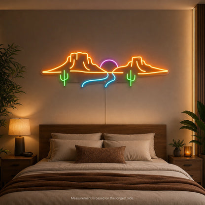Canyon Cactus Sunset LED Neon Sign color grid