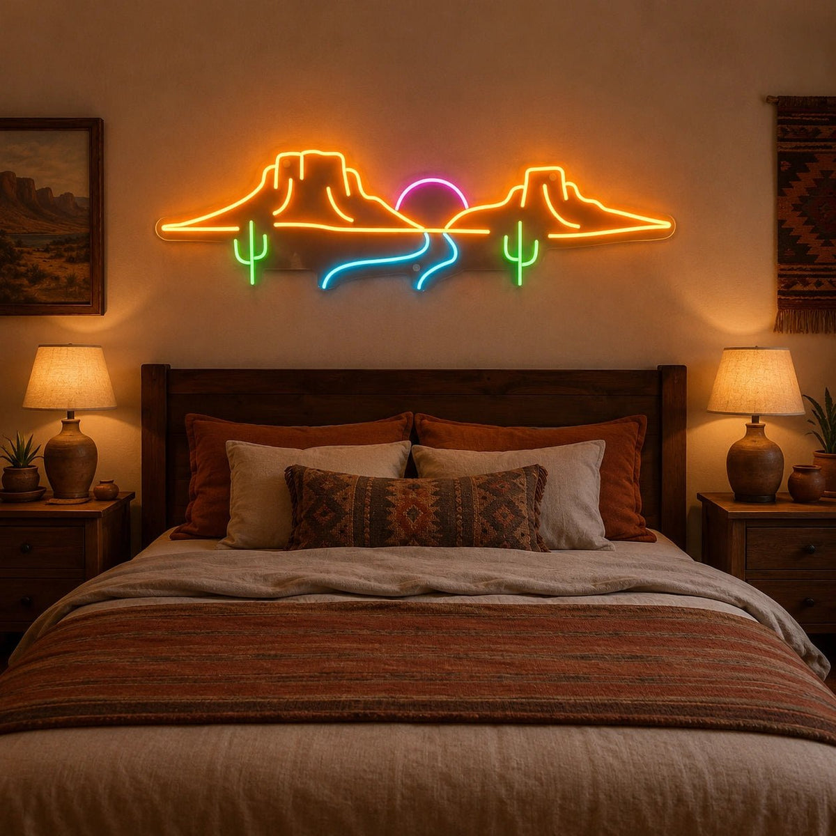 Canyon Cactus Sunset LED Neon Sign - Shineneon