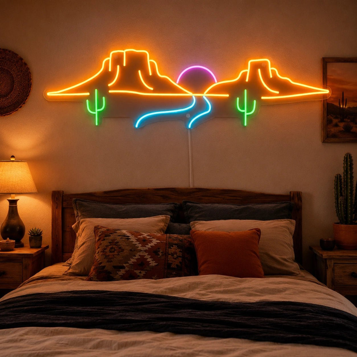 Canyon Cactus Sunset LED Neon Sign - Shineneon