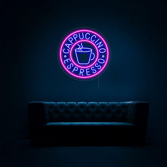 Cappuccino Espresso Led Neon Sign For Coffee Shop