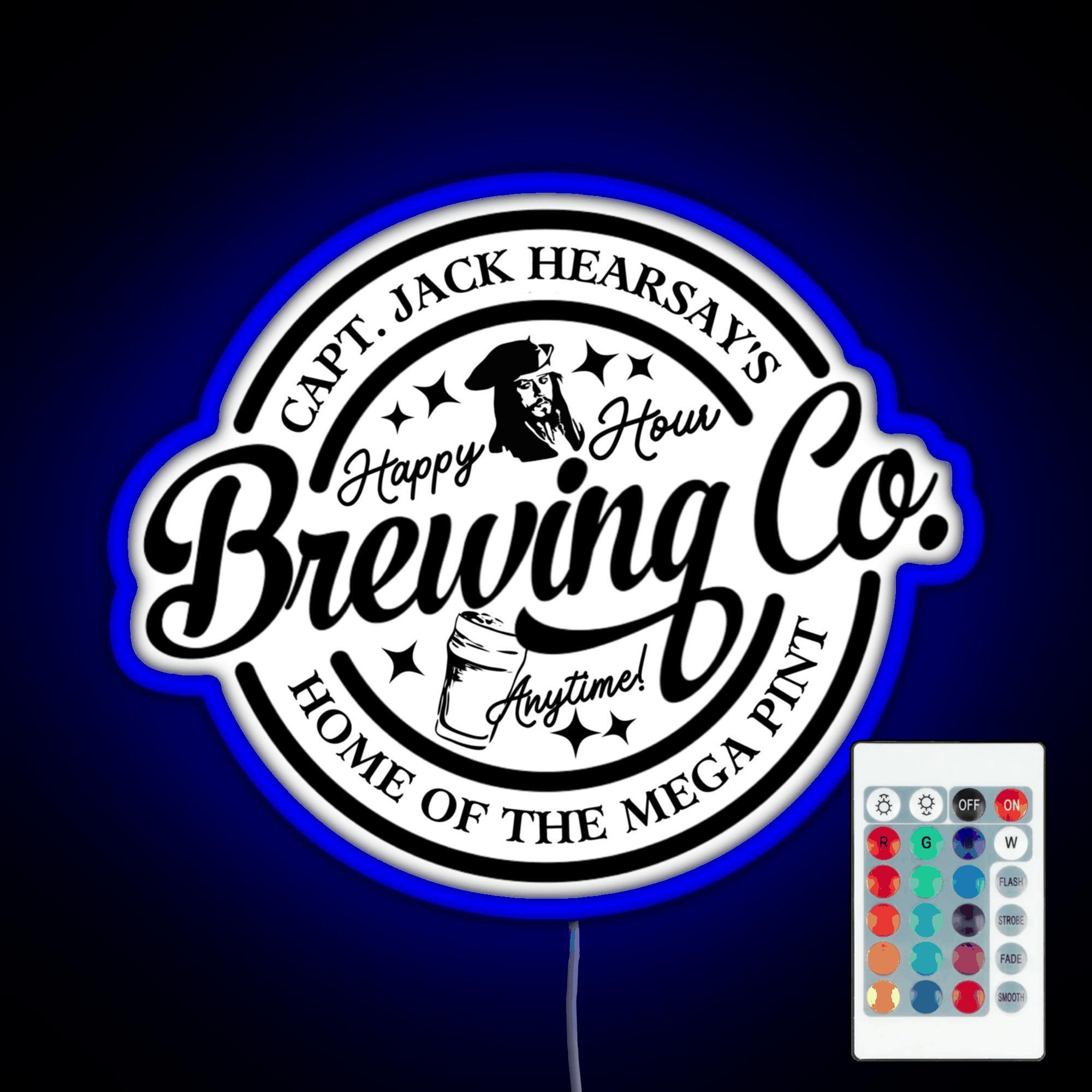 Captain Jack Hearsays Brewing Home Of The Mega Rgb Neon Sign