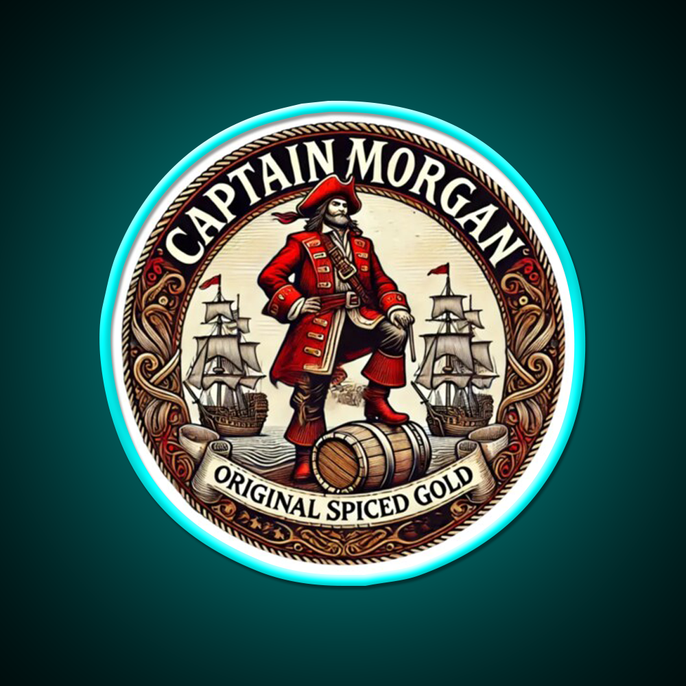Captain Morgan Vintage Sign Beer Bar Decor Led Neon Sign Rgb Color - Size and dimension reference