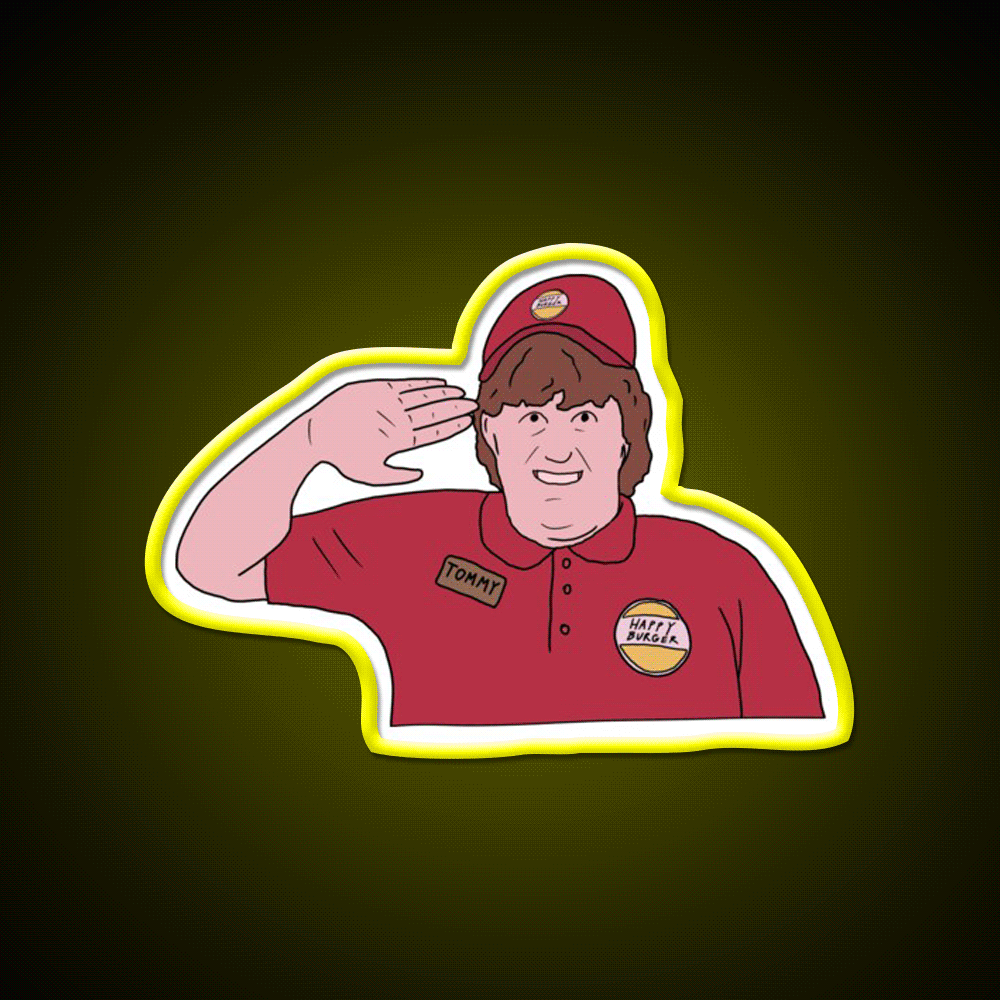 Captain Tommy Come Fly With Me Fast Food Led Neon Sign For Burger Place Rgb Color - Custom LED neon sign front view