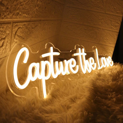 Capture The Love Yellow Led Neon Sign - Shineneon