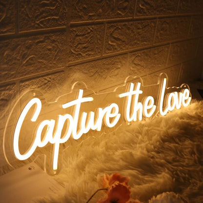 Capture The Love Yellow Led Neon Sign - Shineneon