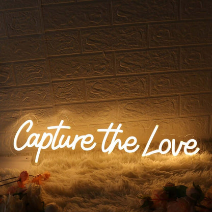 Capture The Love Yellow Led Neon Sign - Shineneon