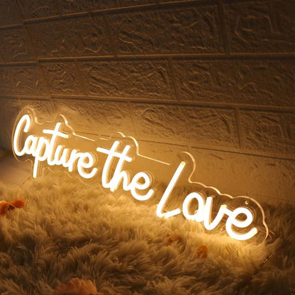 Capture The Love Yellow Led Neon Sign - Shineneon