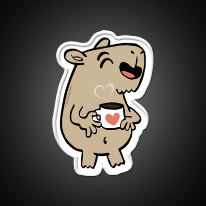 Capybara Coffee Lover Cafe Led Neon Sign Espresso Bar Art Rgb Color