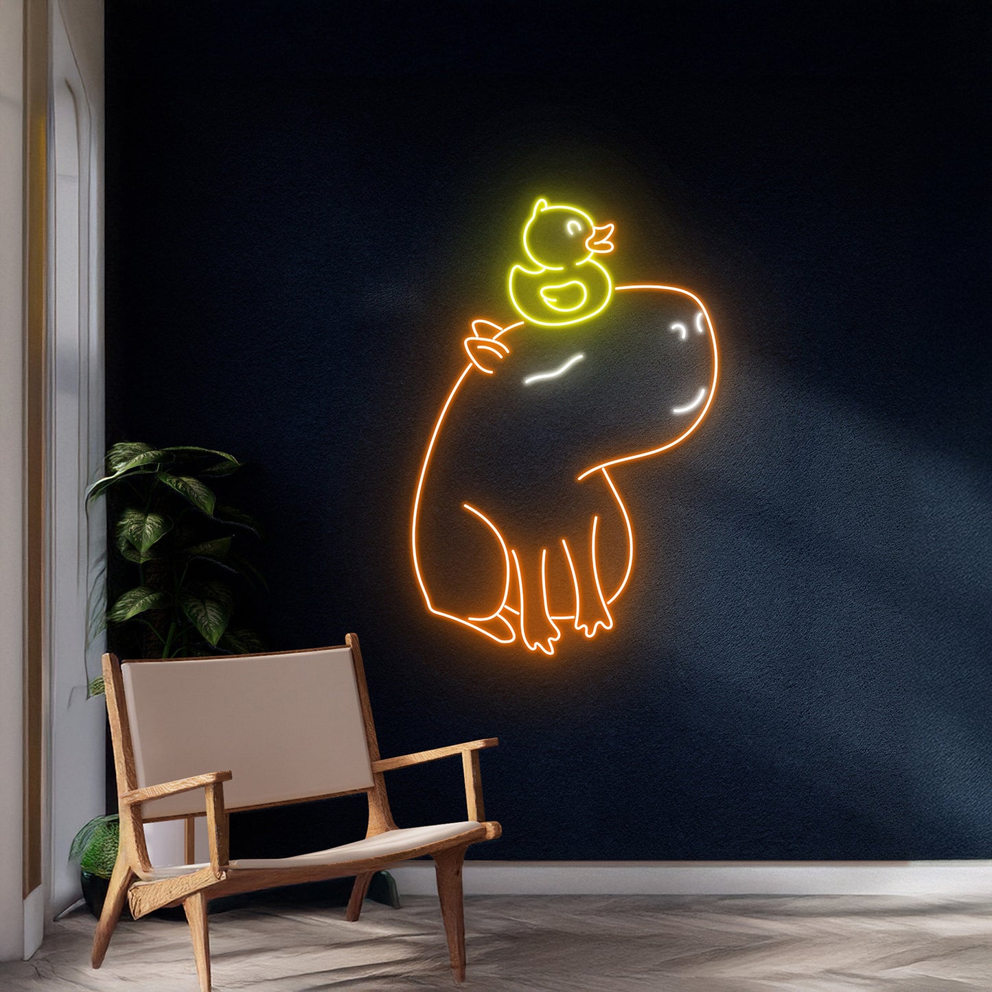 Capybara Duck Neon Sign