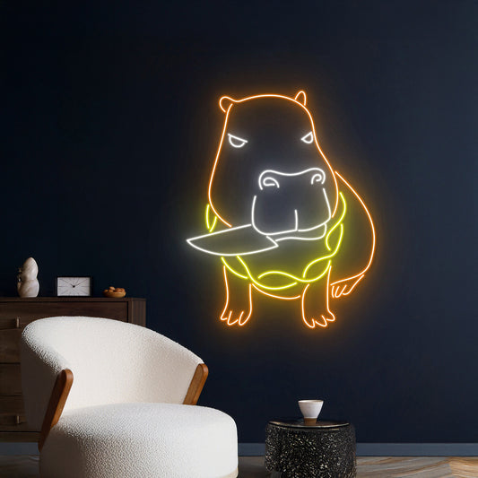 Capybara Knife Neon Light