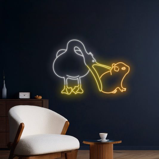 Capybara Pelican Neon Sign